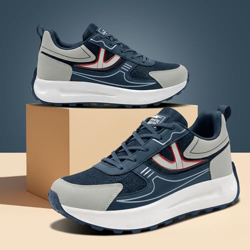 Image of BRUTON Nexor-606 Men's Casual Sneakers | Stylish Lightweight Lace-Up Shoes for Men | Comfortable Walking Shoes | Trendy Fashion Footwear