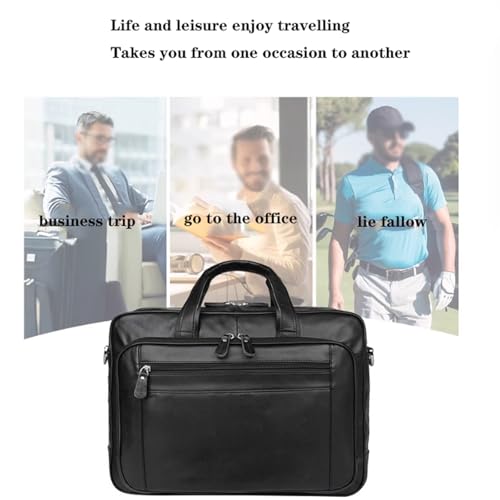 Multipocket suitcase Bag, leathers, large capacity, Waterproof Briefcase, Mens Work Bag, Versatile, Travel Messenger Crossbody Bag, for Office Business, 16.5in2