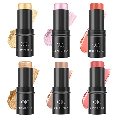 Joyeee Contour Highlighter Sticks Set, Multi-Use Facial Concealer Shadow Pen Blusher, Full Coverage, Waterproof, Longwear, Professional Body Face Makeup Shaping Stick For Balance Skin Tones, 6Pcs #TOP10