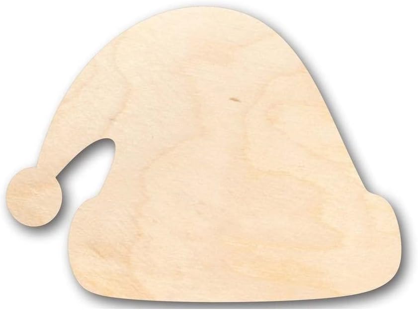 Unfinished Wood Santa Claus Hat Shape Christmas Ornament Craft up to 46" DIY 42" / 1"