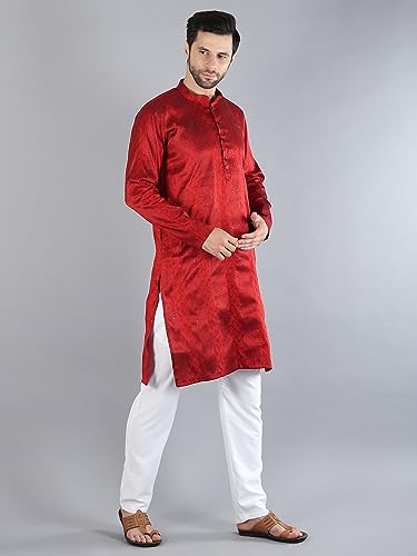 Image of Uri and MacKenzie Embroidery Silk Men's Kurta Pyjama Set
