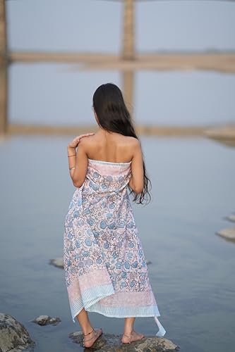 Ethical Boho Cotton Sarong – Handmade Fair Trade Beach Wrap Handmade Indian Sarong – Block Print Cotton Wrap3
