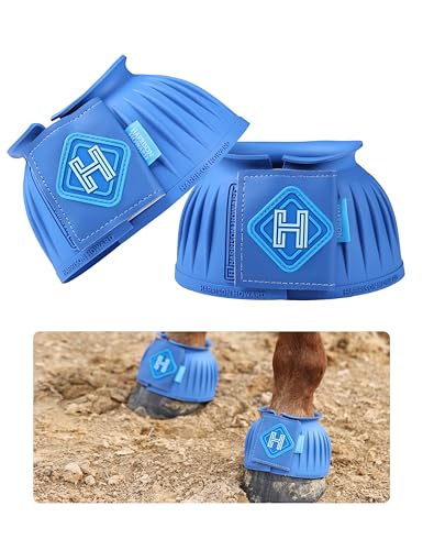 Image of Harrison Howard Rubber Bell Boots for Horses, Hoof Overreach Protection for Horses, w /Upgraded Leather Touch Tape