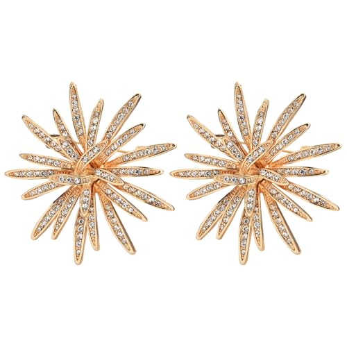 CHROMACRAFT Broche de Girasol con Diamantes de Imitación y Purpurina, Alfiler Exquisito para Mujer y Niñas