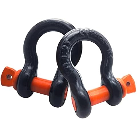 jamgoer 2 Pcs D Ring Shackles 1/2" Off Road Shackles 4409 lbs (2 Ton) Capacity 17637 Lbs MaximumBreak Strength Heavy Duty Rugged D Ring with Clevis Pin for Vehicle Recovery RV Car Truck Cover