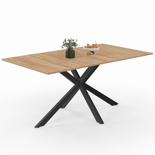IDMarket – Mesa de comedor rectangular Alix 8 personas Pie araña ...