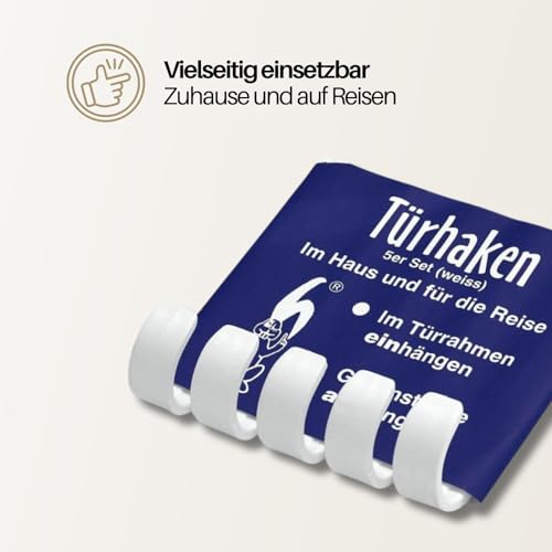 Home Xpert Türhaken weiss 5er-Set, Kunststoff Länge: 85 mm