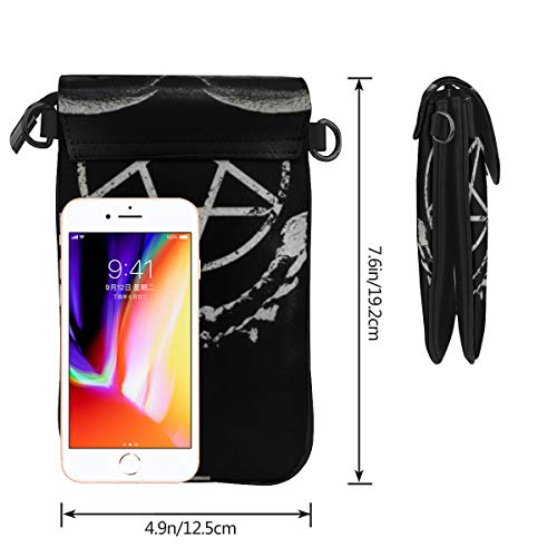YongColer Fashion Small Cellphone Crossbody Shoulder Bag Gothic Occult Satan Penta Symbol Skull Cell Phone Purse Wallet Lightweight Roomy Pockets Smartphone Bag For Women Girls Teens2