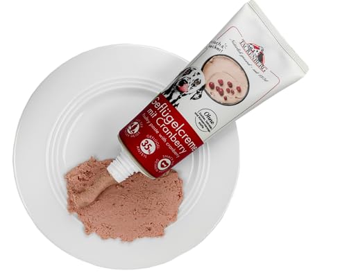 TACKENBERG Geflügelcreme mit Cranberry - 75 g - leckerer natürlicher Snack in Premiumqualität - schonend gekocht - getreidefrei - zur Belohnung als Leckerli