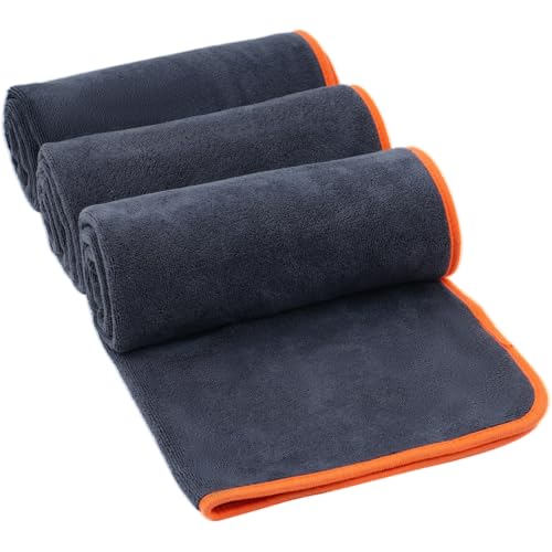 MLACXLT 3 Stück Fitness Handtuch Set 40x80cm, Sporthandtuch aus 400 G/M² Mikrofaser, Superweich und Saugfähig Gym Handtuch, Mikrofaser Handtuch Haare, Reisehandtuch Für Fitnessstudio Und Outdoor