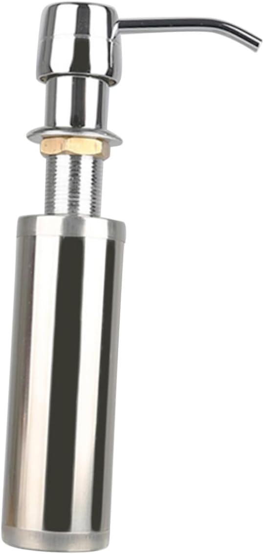 WOONEKY Metal Pump Soap Dispenser for Kitchen and Bathroom Refillable Lotion Bottle Removable Stylish Sink Storage for Hand Soap and Essential Oils Easy to Install Pump