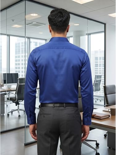 Image of DEELMO Combo of Men's Stylish Solid Satin Casual Shirt for Men Full Sleeves| Poly Satin Silk Shirt Pack of 2