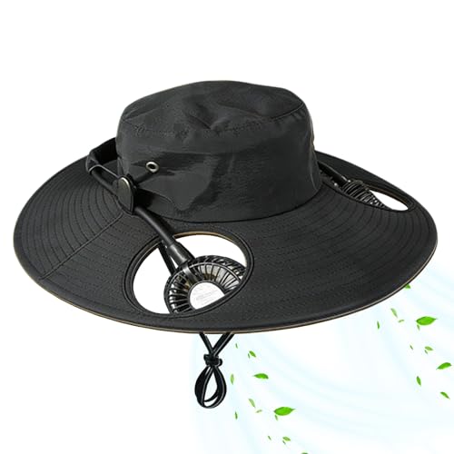 Chapeau éventail avec 2 ventilateurs pour éviter les coups de chaud à la pêche