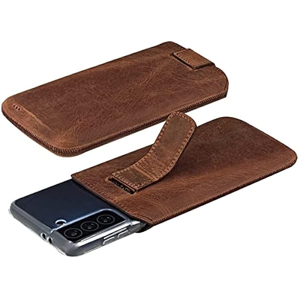 Suncase Чехол из натуральной кожи совместимый с чехлом Motorola Edge 70 Fusion Внутренние размеры около 167 x 82 x 12 мм подходит только для силикона этуии бампера в античном цвете