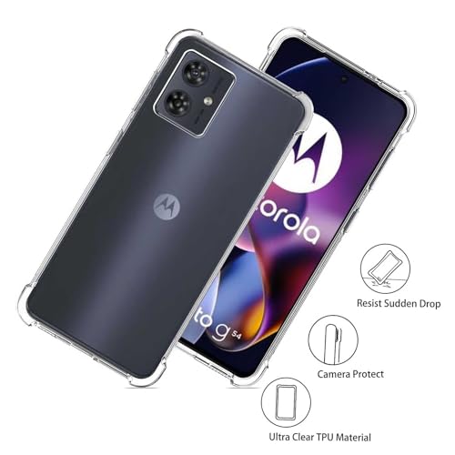 Image of Silicone Shockproof Clear Bumper Back Cover Case for Motorola Moto G54 5G / G64 5G |360 Degree Soft Transparent Back Cover Case for Moto G54 5G / G64 5G (Transparent)