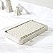mDesign Modern Decorative Metal Guest Hand Towel Tray Holder Organizer for Disposable Paper Napkins, Jewelry, Makeup - Bathroom Vanity Sink Counter Organization - Unity Collection - Satin