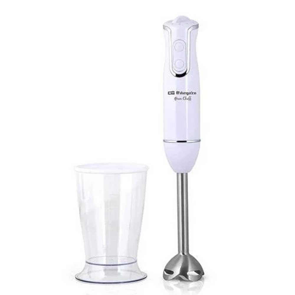 Orbegozo BT 2220 - Batidora de mano, 2 velocidades, Brazo y Hoja Acero Inox, Vaso 600 ml, 800 W