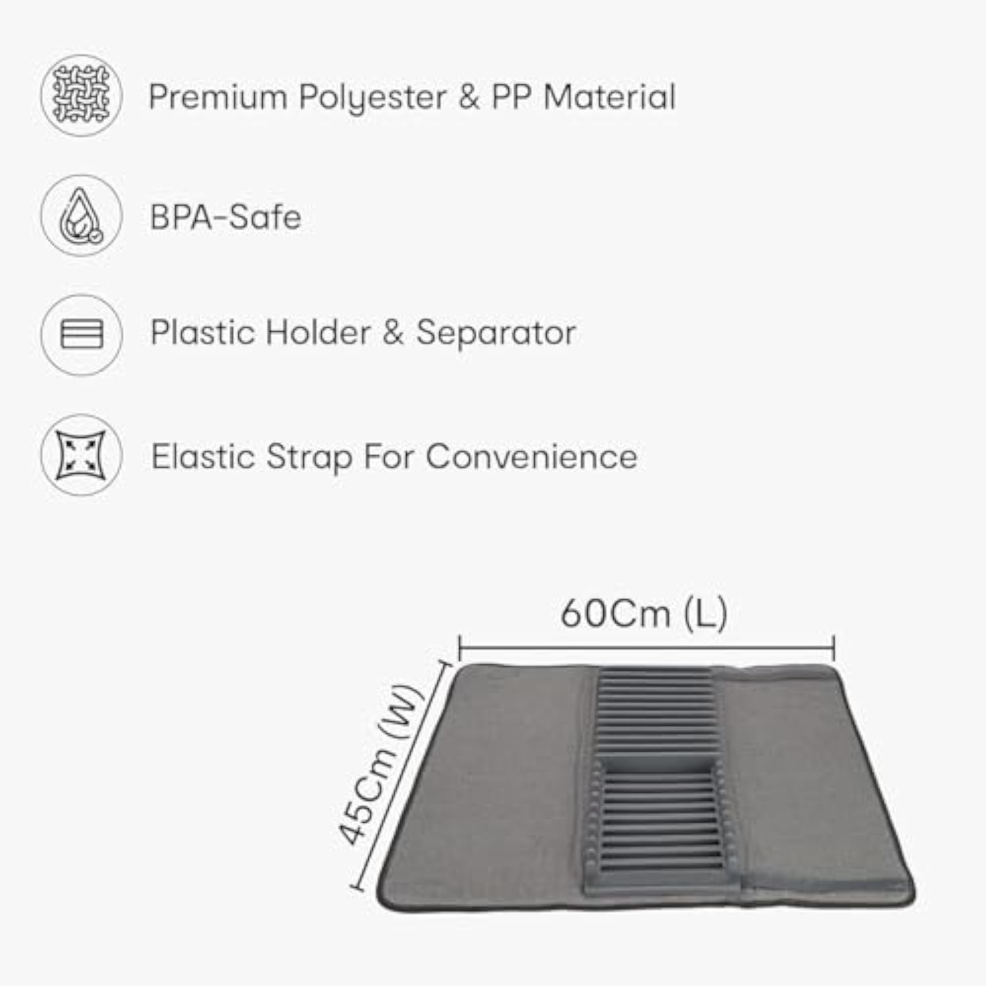 Quick Drying Non-Slip Micro-Fibre Dish Drying Mat