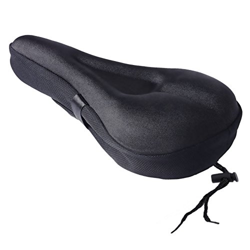 LIVEHITOP Gel Bike Seat, Most Comfortable Soft Narrow Bicycle Saddle Cover Cushion with Water Resistant Cover Bag for Indoor Outdoor Cycling.