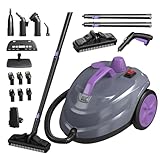 Steam Cleaner, Powerful Heavy Duty Canister Steamer with 34 Accessories, Steam Mop with 16.4 Ft Extra-Long Power Cord for Home Floor Cleaning, Grout, Upholstery, Car Detailing, Pruple
