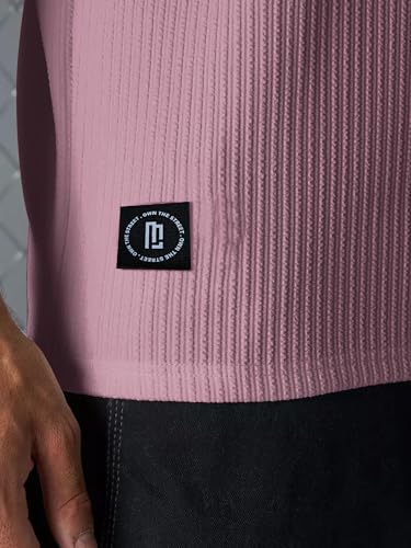 Image of Maniac || Mens || Solid || Round Neck || Half Sleeve || Seersucker || Cottonblend || Oversized || T-Shirt