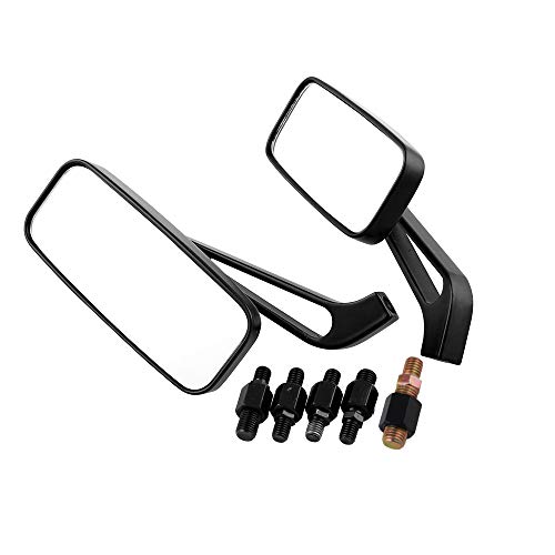 MKING Classic Modified Rearview Mirror of Motorcycle, Rearview Mirror of Motorcycle Electric Vehicle, Retro Decorative Mirror for Harley, Honda, Kawasaki, Cruise - Thumbnail 2