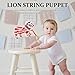 Toddmomy Pull String Puppet: Lion Puppet Role Play Marionette Doll with Strings Chinese Cultural Toy for Spring Festival New Year Celebration