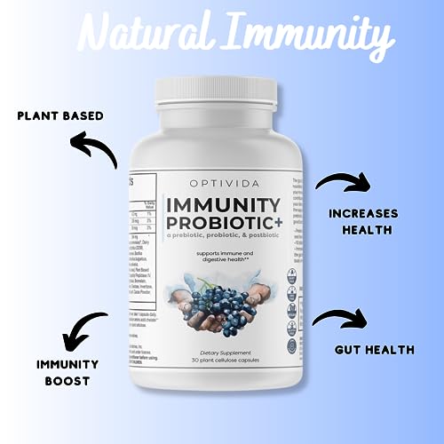 Optivida- Immunity Probiotic Prebiotic Blend Gut Health Immunity Boosting | Phytonutrients, Amino Acids, & The Boosting Power Of Enzymes 30 Day Supply #TOP3
