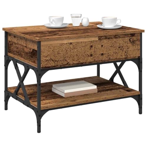 Table basse bois ancien pour optimiser les petits salons avec rangement - 4