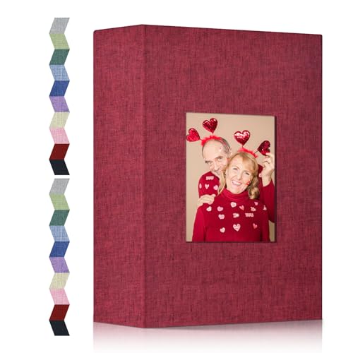 Image of popotop Photo Album 4x6-200 Photos Photo Books with 200 Horizontal Pockets,Linen Cover Albums for Family Wedding Anniversary Baby Vacation Pictures