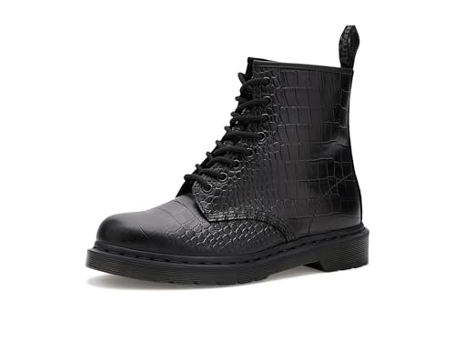 Dr. Martens Womens 1460 Croco Black UK 6 (US Women's 8) M