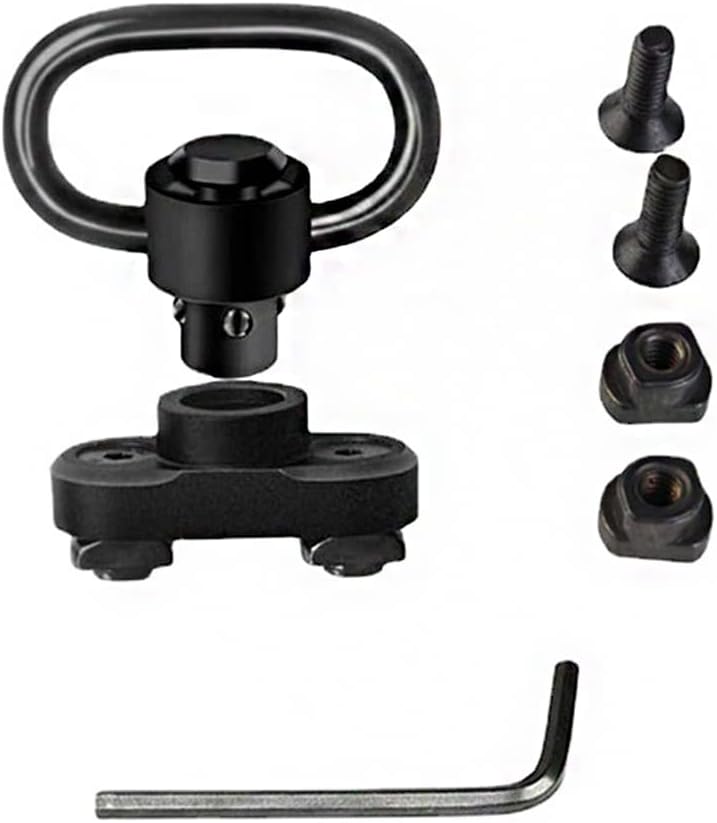 QD Sling Swivel Mount 1.25 Inch Quick Detachable Kit with Quick Detach Push Button, Sling Mount Adapter and 360° Rotation Sling Swivel Base, for Rail HandGuard