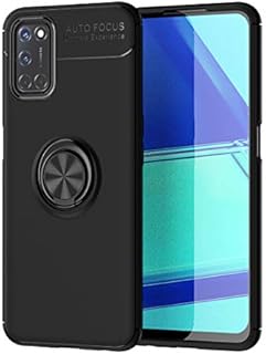 SORAKA Case for OPPO A72/A52 with 360 degree rotation Ring Stand Soft Slim Fit Silicone Case Shockproof Anti-fingerprint Case with Metal Plate for Magnetic Car Phone Holder