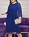 Plus Size Royal Blue Dresses Cocktail Wedding Guest Chiffon Cape Lace Overlay Layered Pencil Bodycon Semi Formal Dress