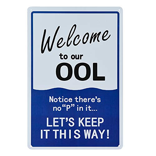 dojune - Hinweisschild: Humor Pool Rules Schild, Welcome to Our Ool Metallschild Cover