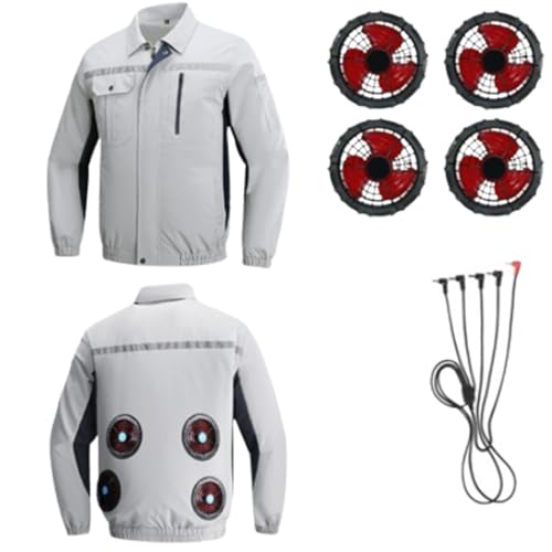 Noraui Fan Jacket, Outdoor Work Uniform Jacket with Cooling Fans, With Four Fans, Stay Cool & Comfortable