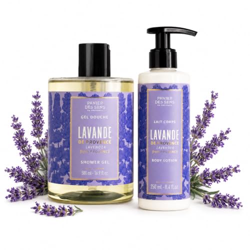 Panier des Sens Woody Lavender Body Wash &amp; Lotion Set 16.9 + 8.5 fl oz