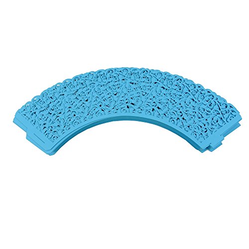 yueton Pack of 50 Cake Wrapper Wraps Liner Wedding Party Baby Shower Cupcake Decoartion (Blue)