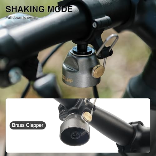 JJZOUEN Mountain Bike Bells Dual-Mode Ringing Bell, Copper Alloy Sturdy Bicycle Bell, MTB Trail Bell with Dual Modes, Adults Bike Bell for 22.2-31.8mm Bicycle Handlebars