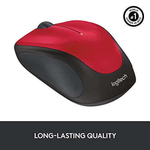 Logitech M235 Souris Sans Fil, 2.4GHz avec Récepteur USB Unifying, Suivi Optique 1000 PPP, Pile 12 Mois, Compatible avec PC, Mac, Ordinateur Portable, Chromebook - Rouge