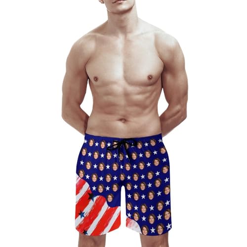 M YESCUSTOM Custom Swim Trunks for Mens Face Personalized Swim Beach Board Shorts Gift for Husband Dad Boyfriend2