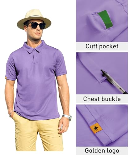 Image of ZITY Mens Polo Shirt Short Sleeve Sports Tactical T-Shirt Athletic Golf Polos Daily Casual Stylish Collared Shirts for Men