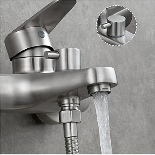 Robinet de baignoire ensemble de douche mitigeur inox avec douchette - 4