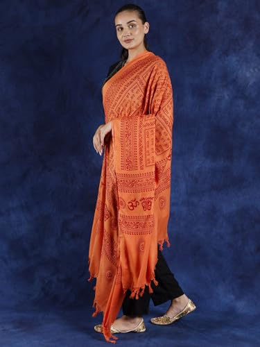 Hare Ram Hare Krishna Prayer Shawl from Banaras | Poly Cotton Religious Clothes3