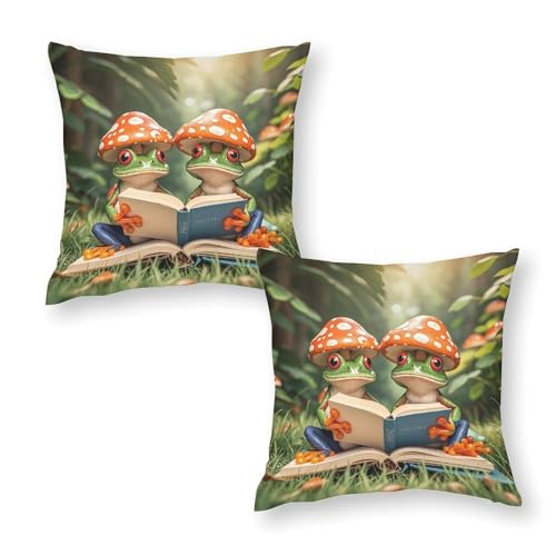 RKJVB �N�b�V�����J�o�[ 2���Z�b�g 30.54cmx30.54cm The Frog Family is Reading ���J�o�[ ���������`���J�o�[ �\�t�g ���K �N�b�V�����P�[�X �\�t�@/�x�b�h/�Q��/���r���O���[��/�I�t�B�X�p