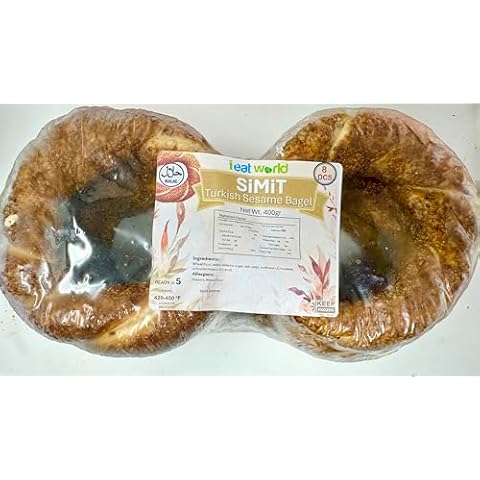 IEATWORLD Turkish Simit Sesame Bagel 8 Pcs Heat and Eat Cover