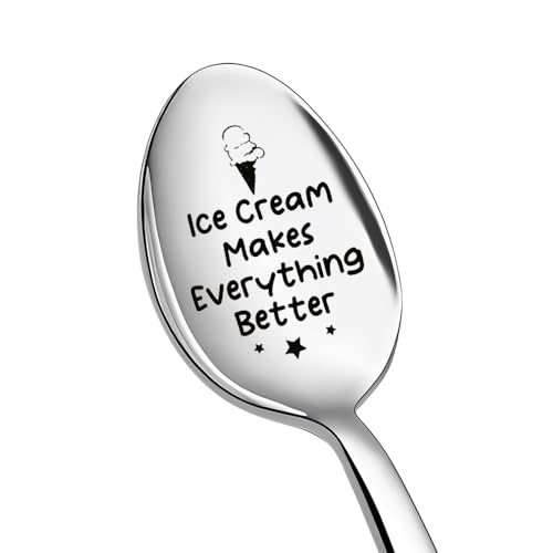 Lustiges Eiscreme-Liebhaber-Geschenk für Vater, Mutter, Geburtstagsgeschenk für Großvater, Oma, Eis macht alles besser, Löffel, Geschenk für beste Freundin, Tochter, Sohn, Abschlussgeschenk für