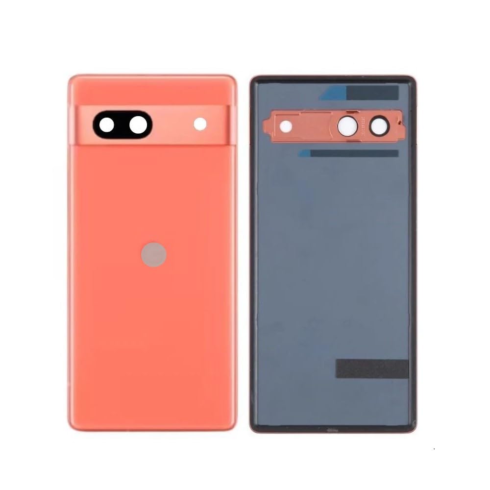 Pixel 7a vitre arrière de rechange corail avec objectif photo et support - 5