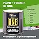 THE ONE All-in-One Farbe & Grundierung – Dunkelgrau Glänzend, 1 L | Multi-Oberflächen 1-Schicht-Formel | Innen & außen | Wasserbasiert, langlebig & VOC-arm