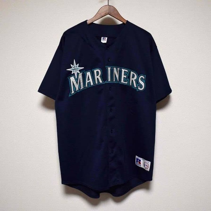 【90's】RUSSELL社　USA製　シアトル・マリナーズ　ユニフォーム Amazon.co.jp: 90s シアトル マリナーズ ユニフォーム Russell